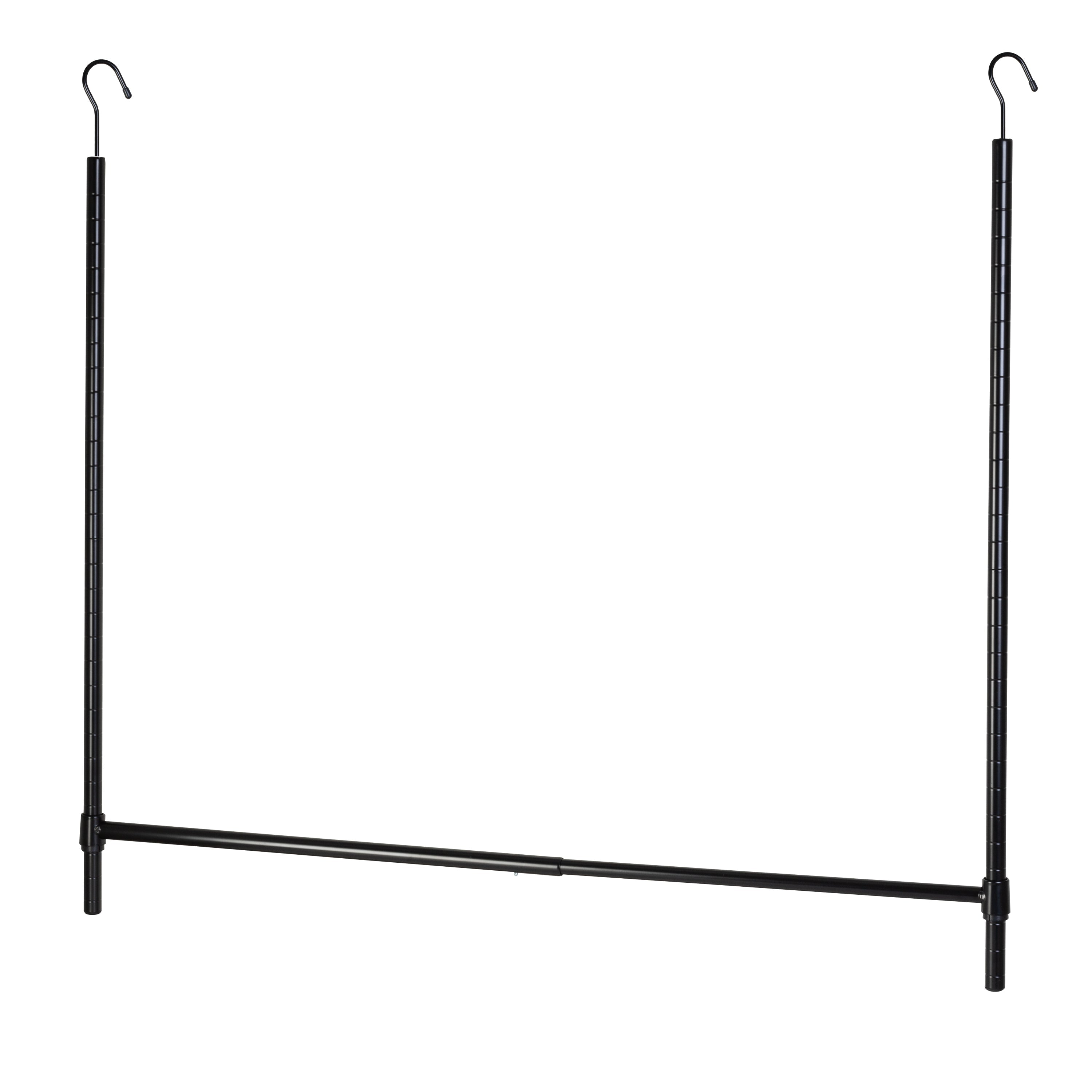  Honey-Can-Do Hanging Closet Rod For Clothes Hanging - Black - Bonton