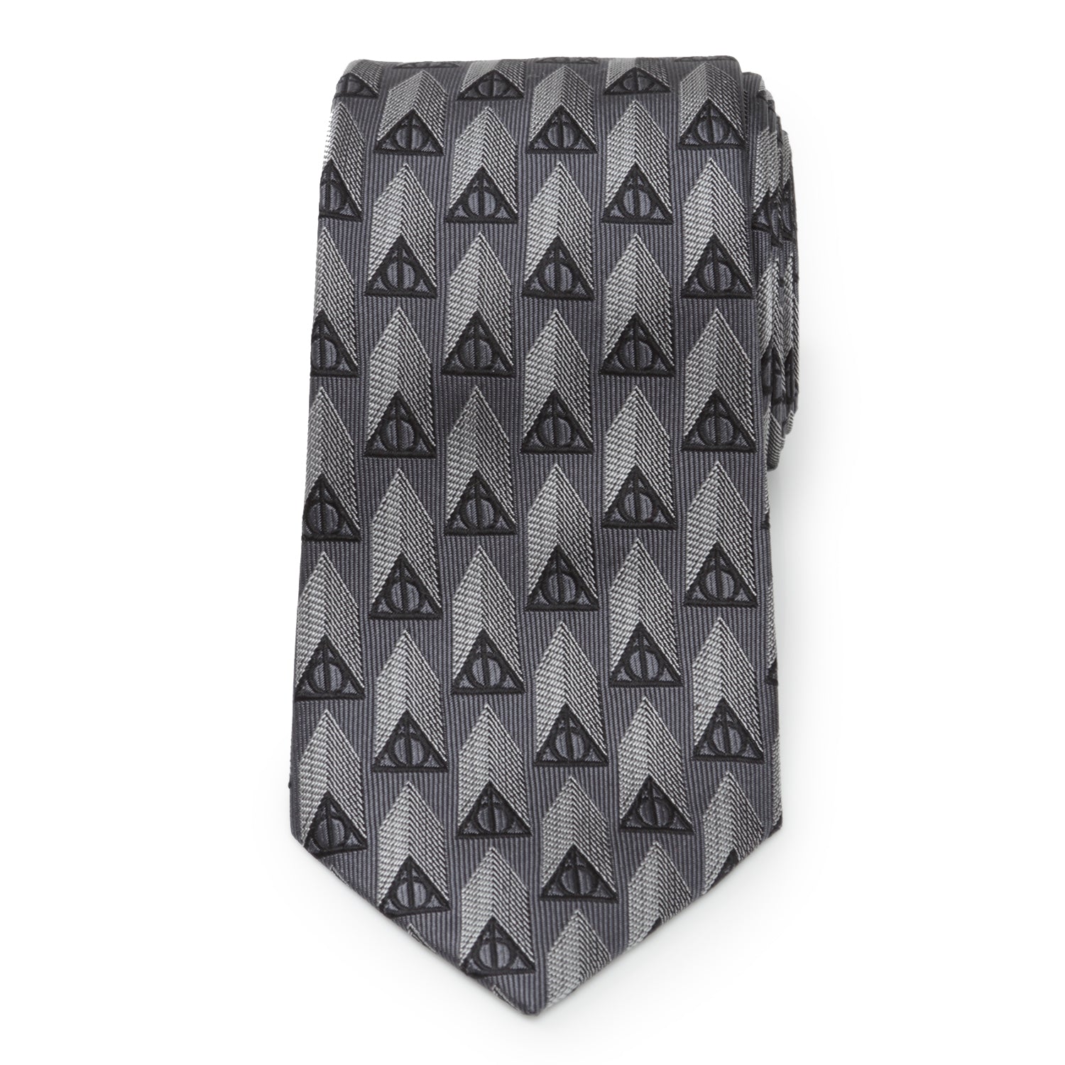  Cufflinks Deathly Hallows Gray Silk Men's Tie - Default Title - Bonton