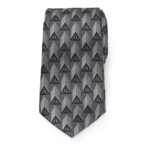 Deathly Hallows Gray Silk Men's Tie
