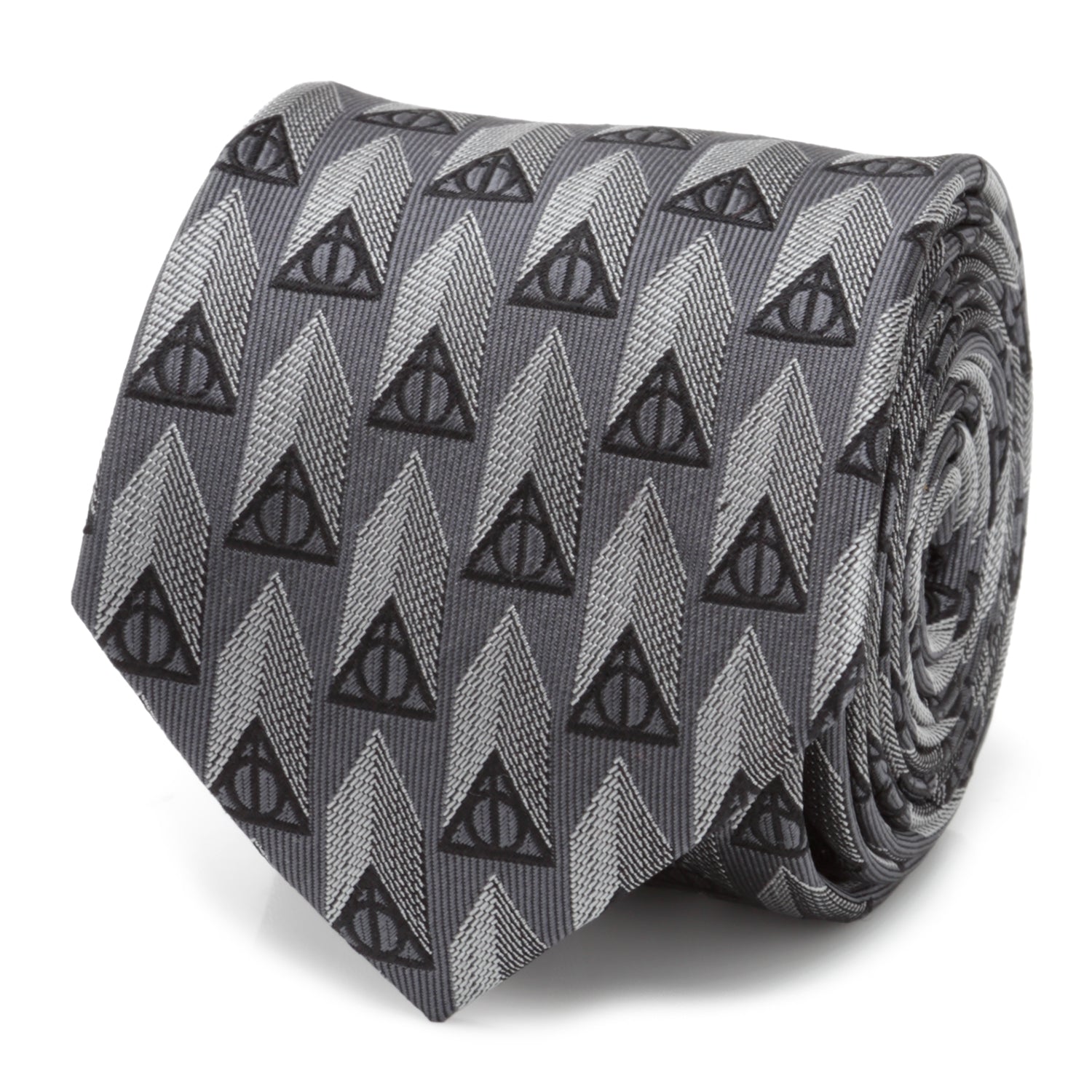  Cufflinks Deathly Hallows Gray Silk Men's Tie - Default Title - Bonton