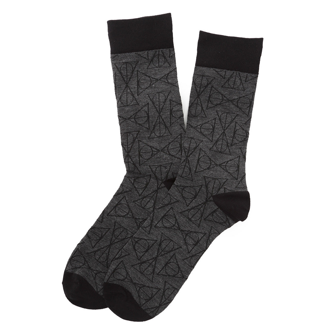  Cufflinks Deathly Hallows Black Men's Socks - Default Title - Bonton