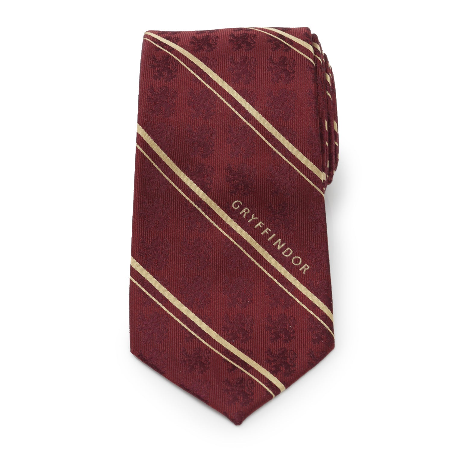  Cufflinks Gryffindor Maroon Stripe Silk Men's Tie - Default Title - Bonton