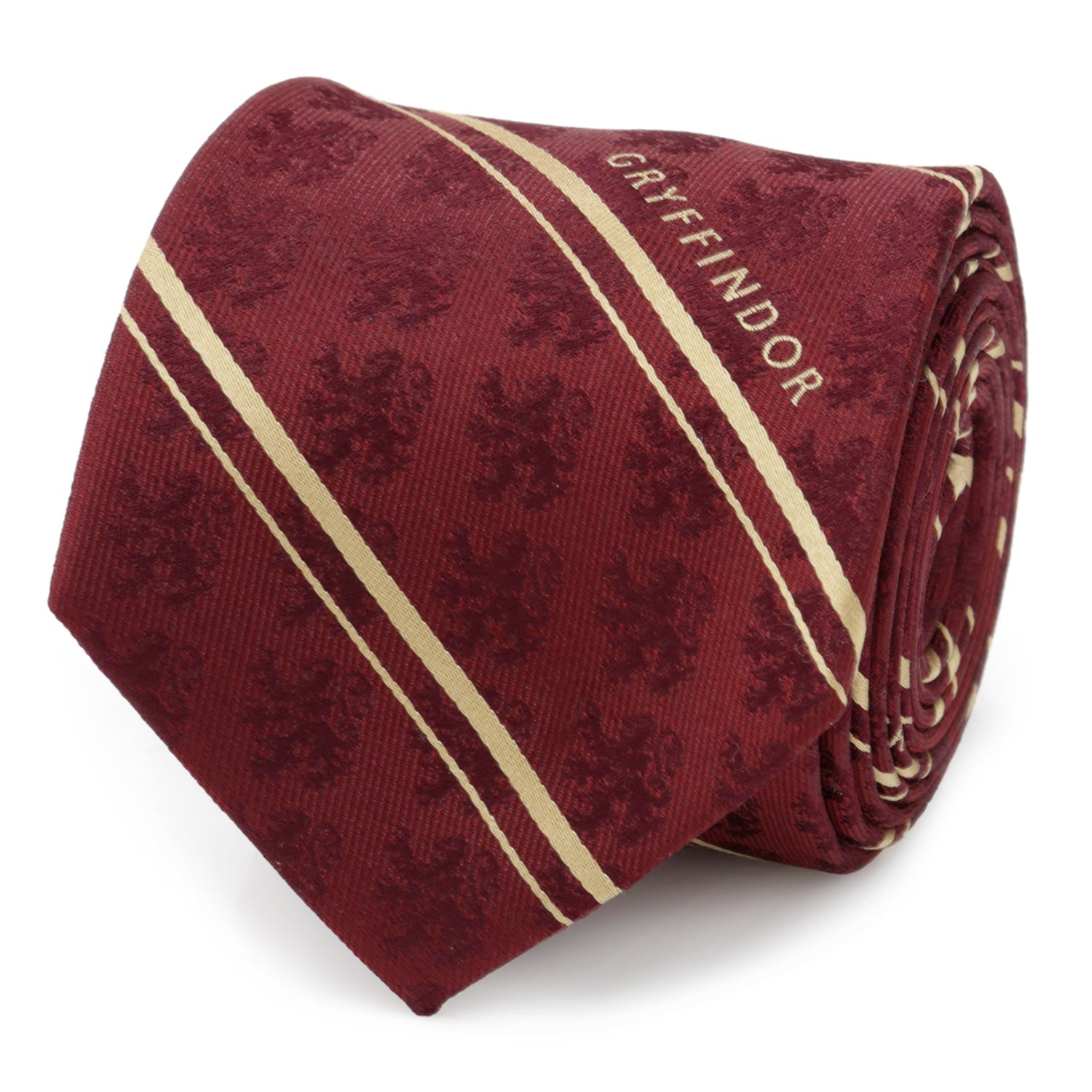  Cufflinks Gryffindor Maroon Stripe Silk Men's Tie - Default Title - Bonton