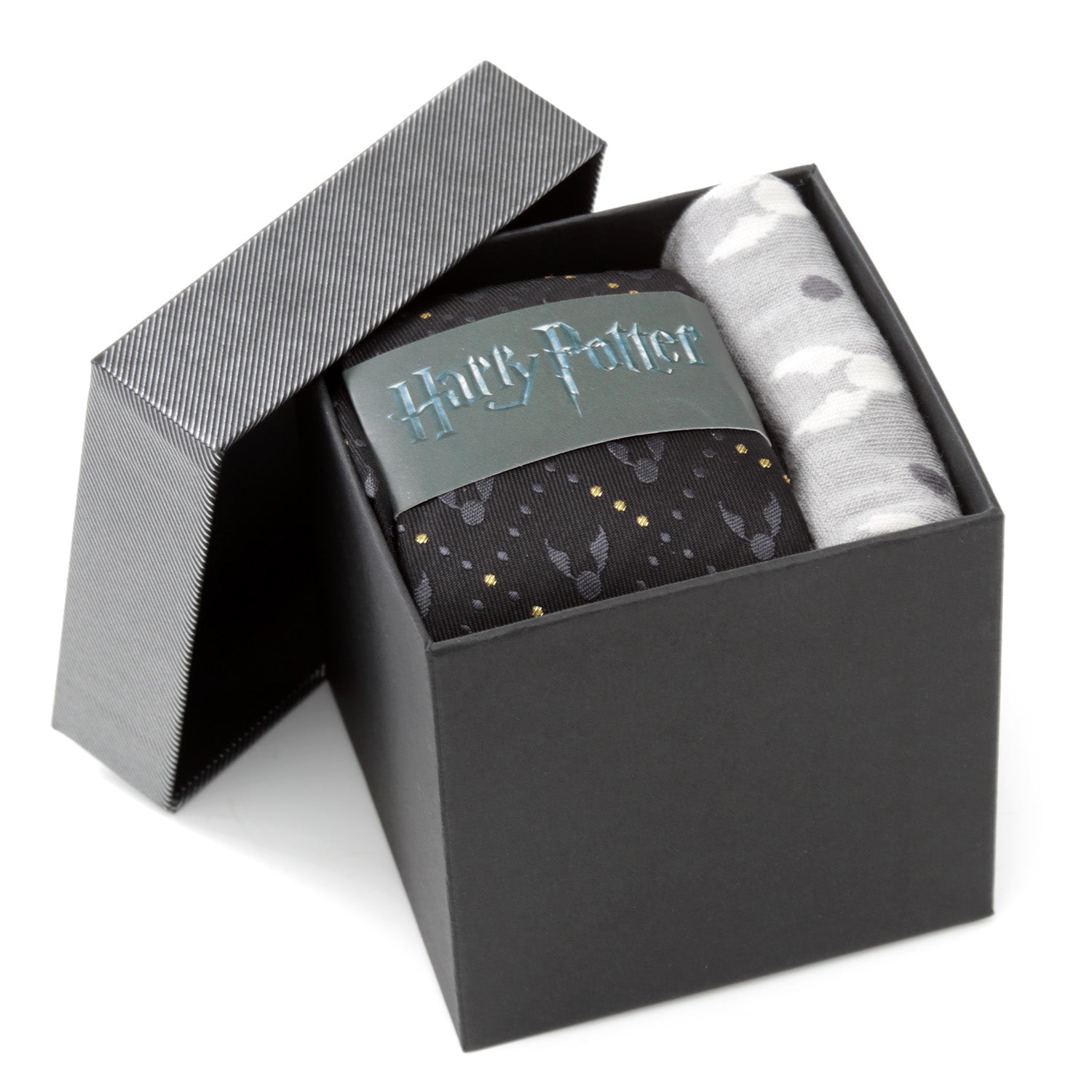  Cufflinks Golden Snitch Black Necktie Gift Set - Default Title - Bonton