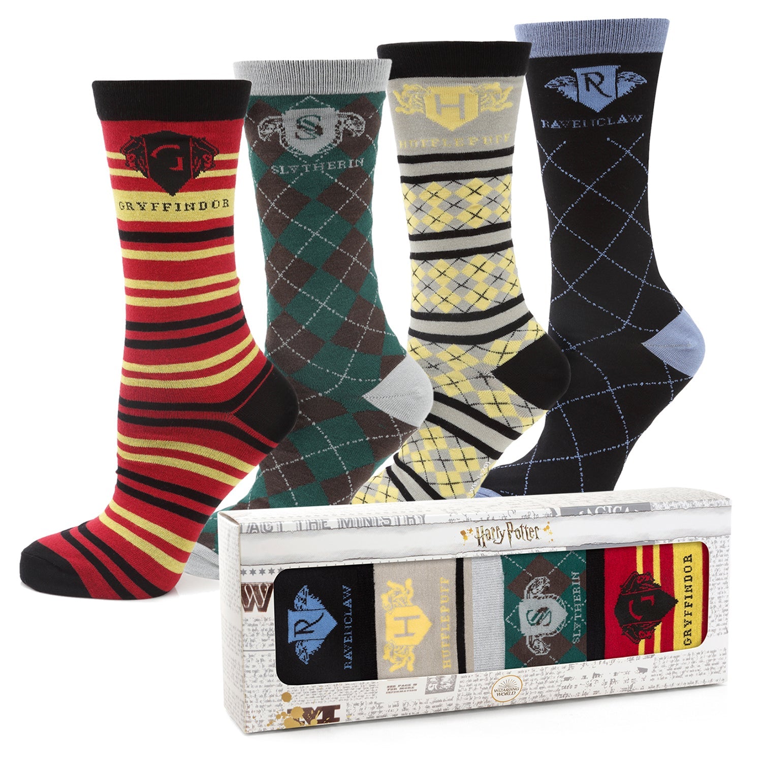  Cufflinks Harry Potter House 4 Socks Gift Set - Default Title - Bonton