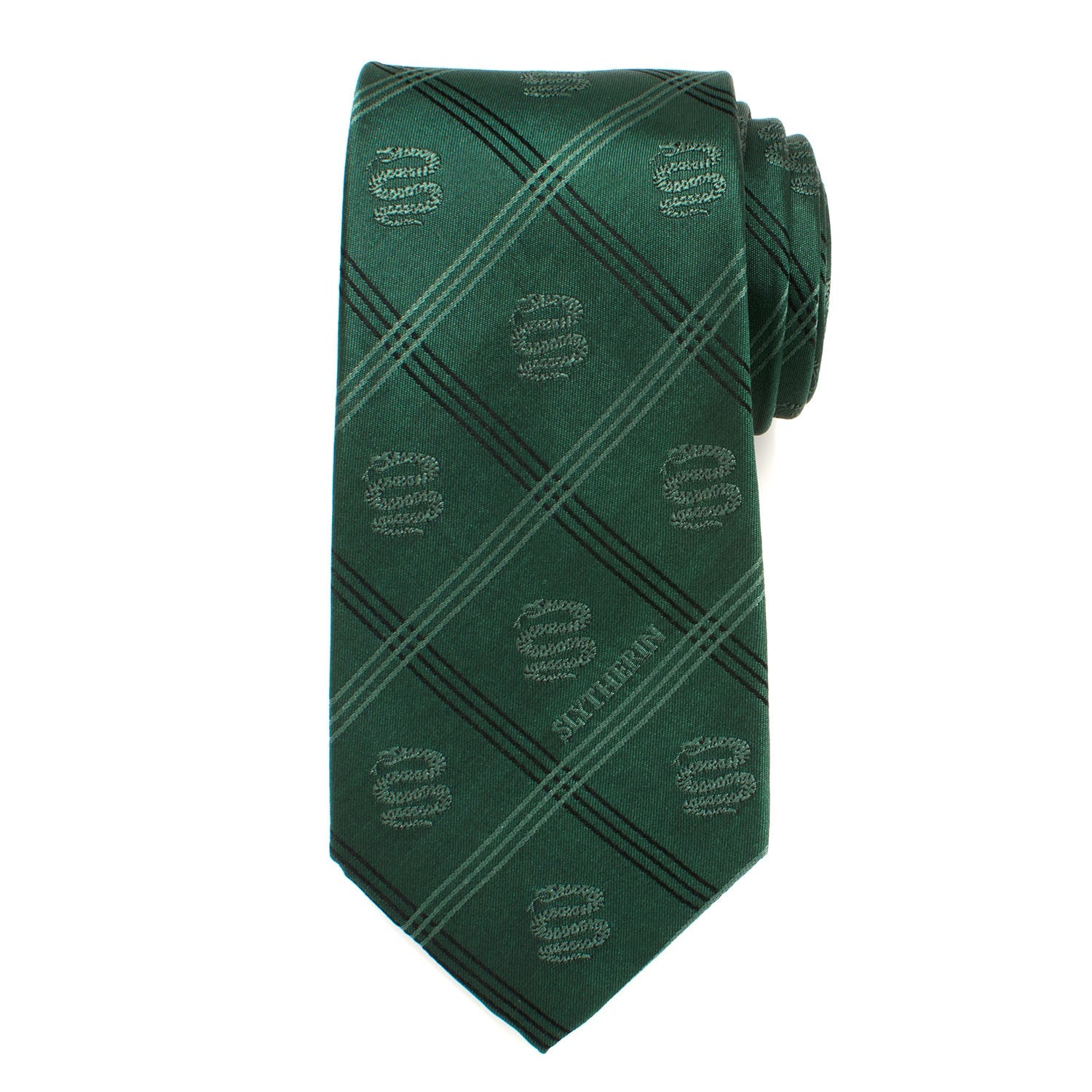  Cufflinks Slytherin Plaid Tie - Default Title - Bonton