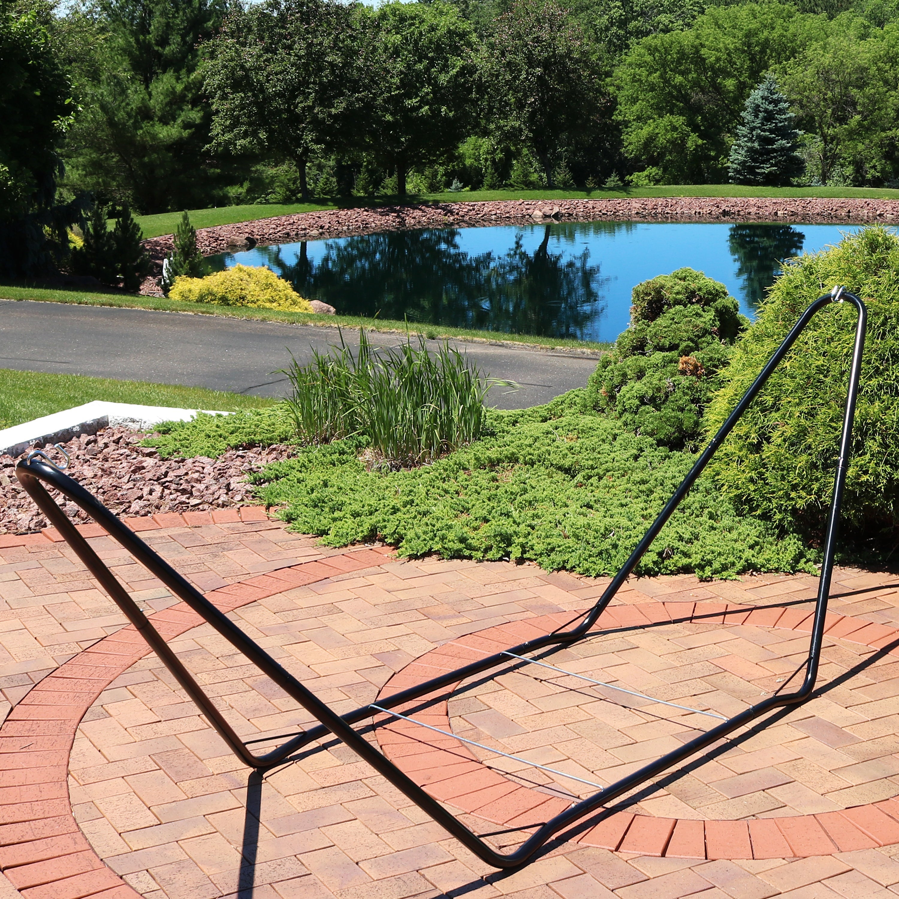  Sunnydaze Decor Portable Heavy-Duty Steel Hammock Stand Only, 330 lb Capacity/10' Stand - Black - Bonton