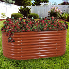 Large Oval Steel Raised Garden Bed