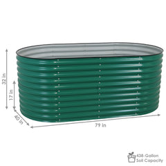 Large Oval Steel Raised Garden Bed