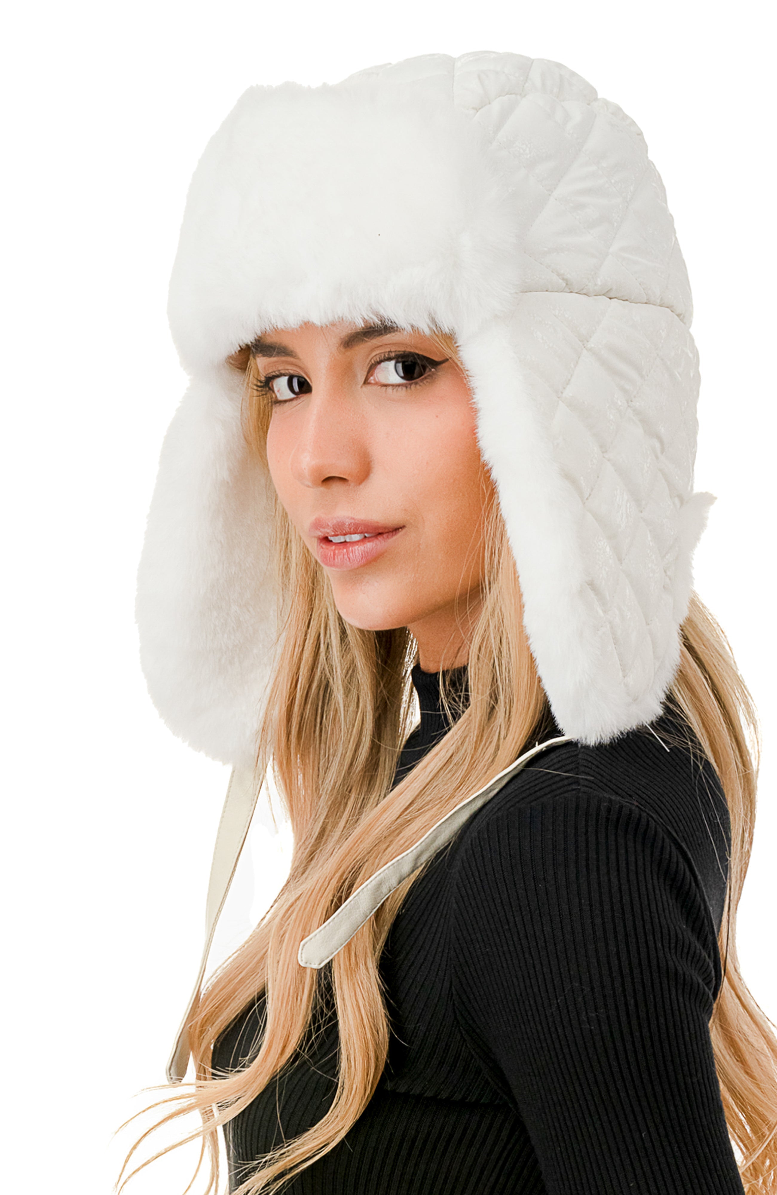  Marcus Adler Quilted Trapper - White - Bonton