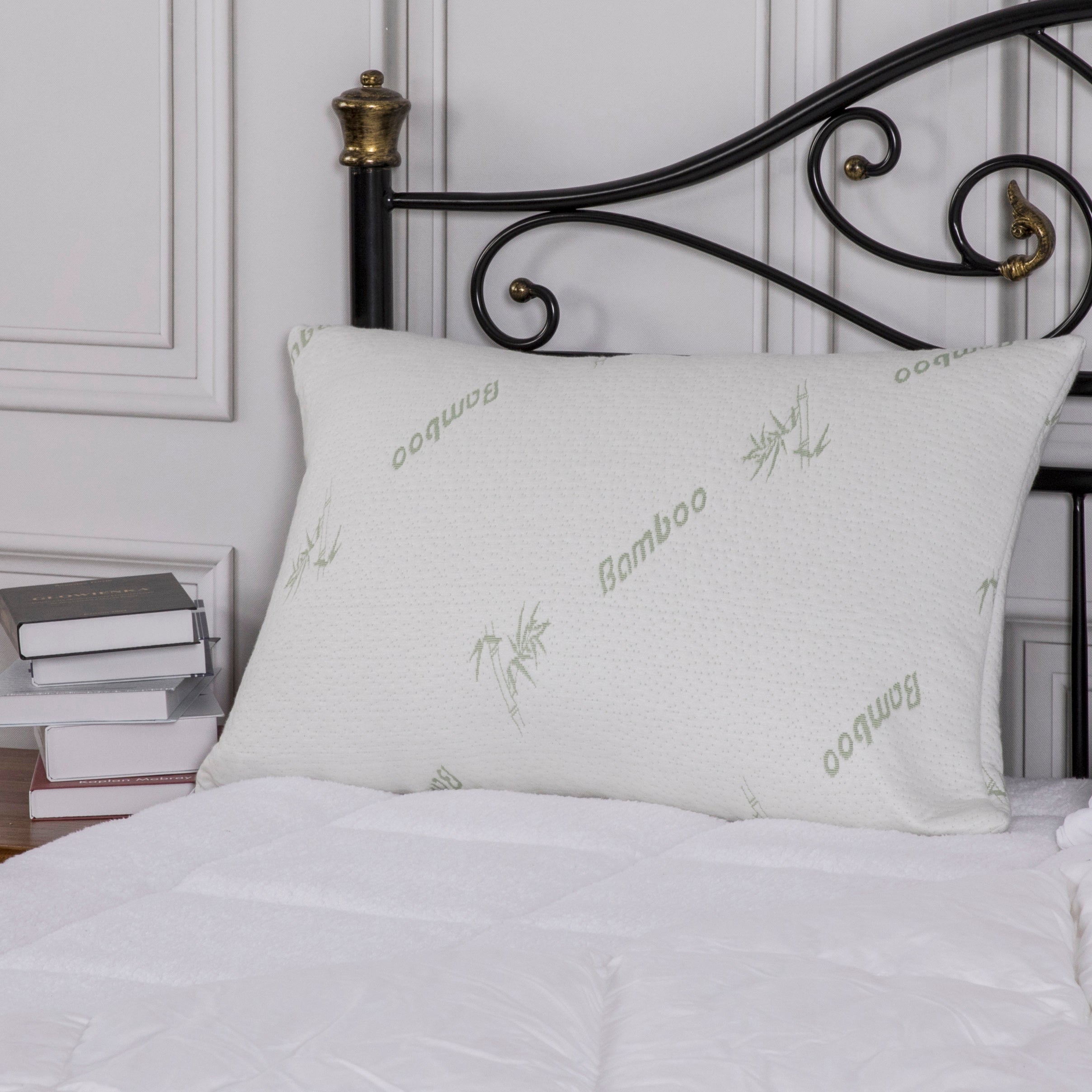  Bed Bath Fashions Bamboo Comfort Memory Foam Pillow With Removable Cover - King - Bonton
