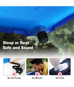 Inflatable Self Inflating Camping Sleeping Mattress With Carrying Bag Blue