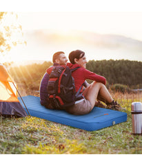 Folding Self Inflating Camping Sleeping Mattress With Carrying Bag Blue