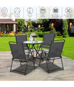 Outdoor Patio Folding Portable Chair For Camping Lawn Garden With Armrest Set of 4 Grey