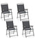 Outdoor Patio Folding Portable Chair For Camping Lawn Garden With Armrest Set of 4 Grey