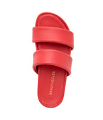 HALLIE Leather Ladies Platform Sandals RED
