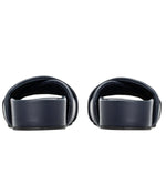 HARRIET Leather Platform Slides Ladies Sandals NAVY