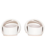HARRIET Leather Platform Slides Ladies Sandals OFFWHITE