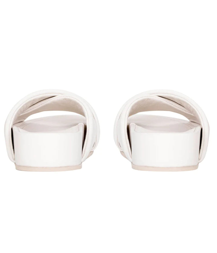 HARRIET Leather Platform Slides Ladies Sandals OFFWHITE
