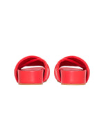 HARRIET Leather Platform Slides Ladies Sandals RED