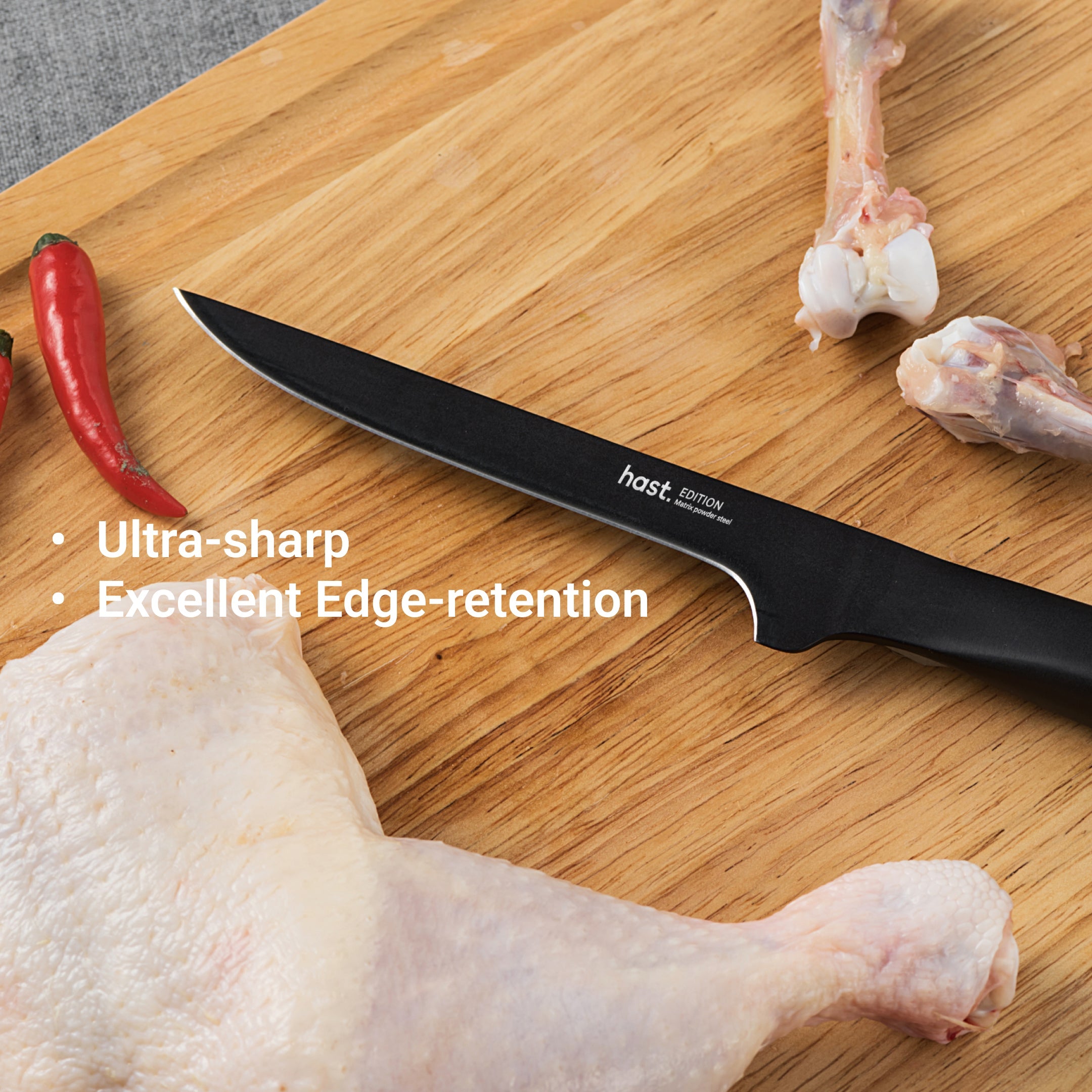  Hast Boning Knife 5”  by Hast | Edition Series by Hast - Matte Black (Ti) - Bonton