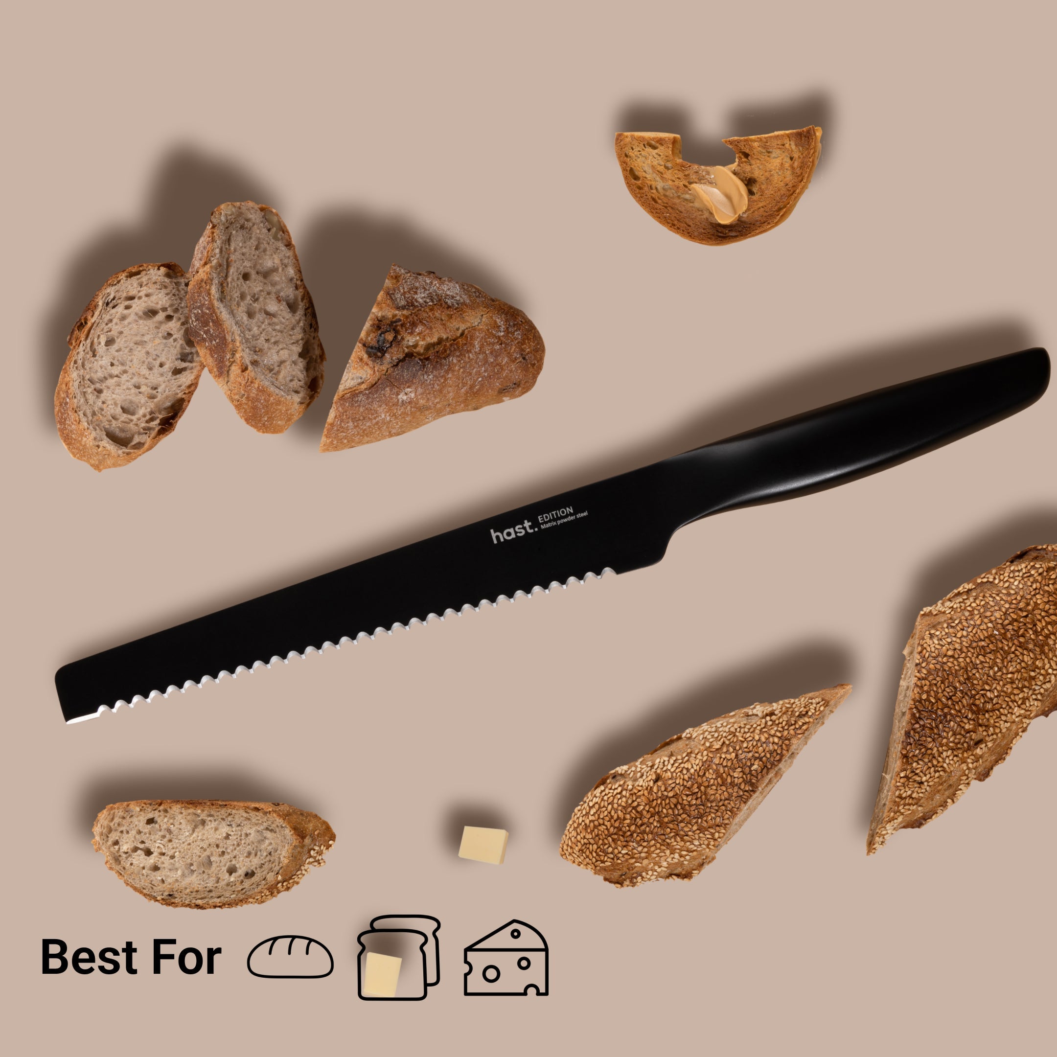  Hast Edition Series Design Bread Knife by Hast - Bold Gold (Ti) - Bonton