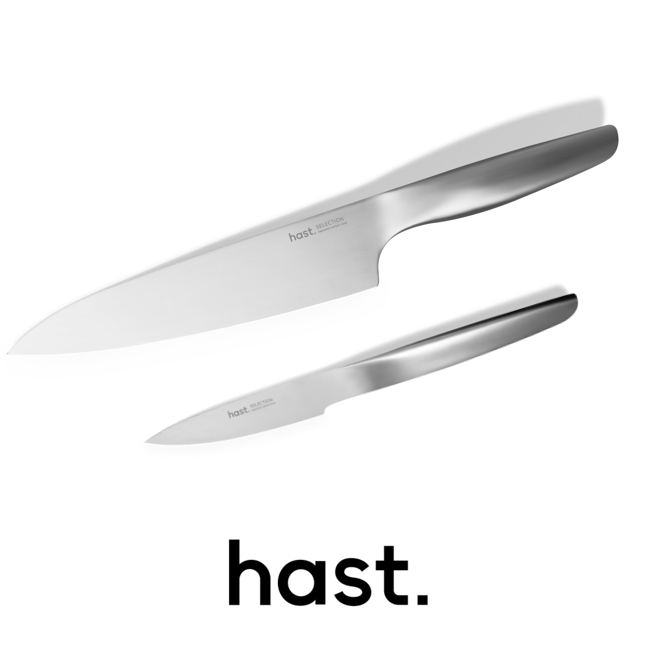  Hast Hast Selection series 2-piece Japanese Steel Knife Set by Hast - Matte Silver - Bonton