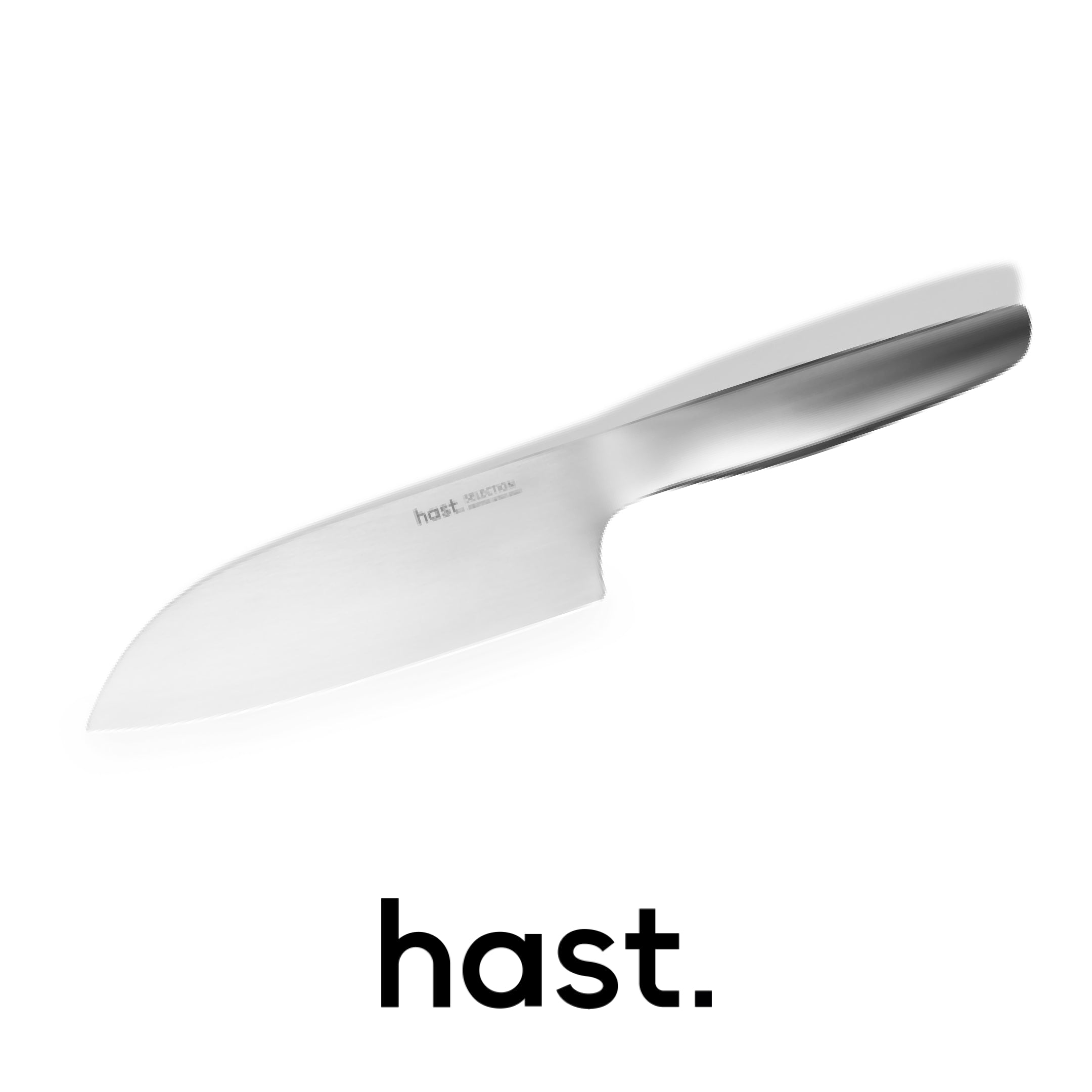  Hast Hast Selection 6.3 Inch Japanese Carbon Steel Santoku Knife by Hast - Matte Silver - Bonton