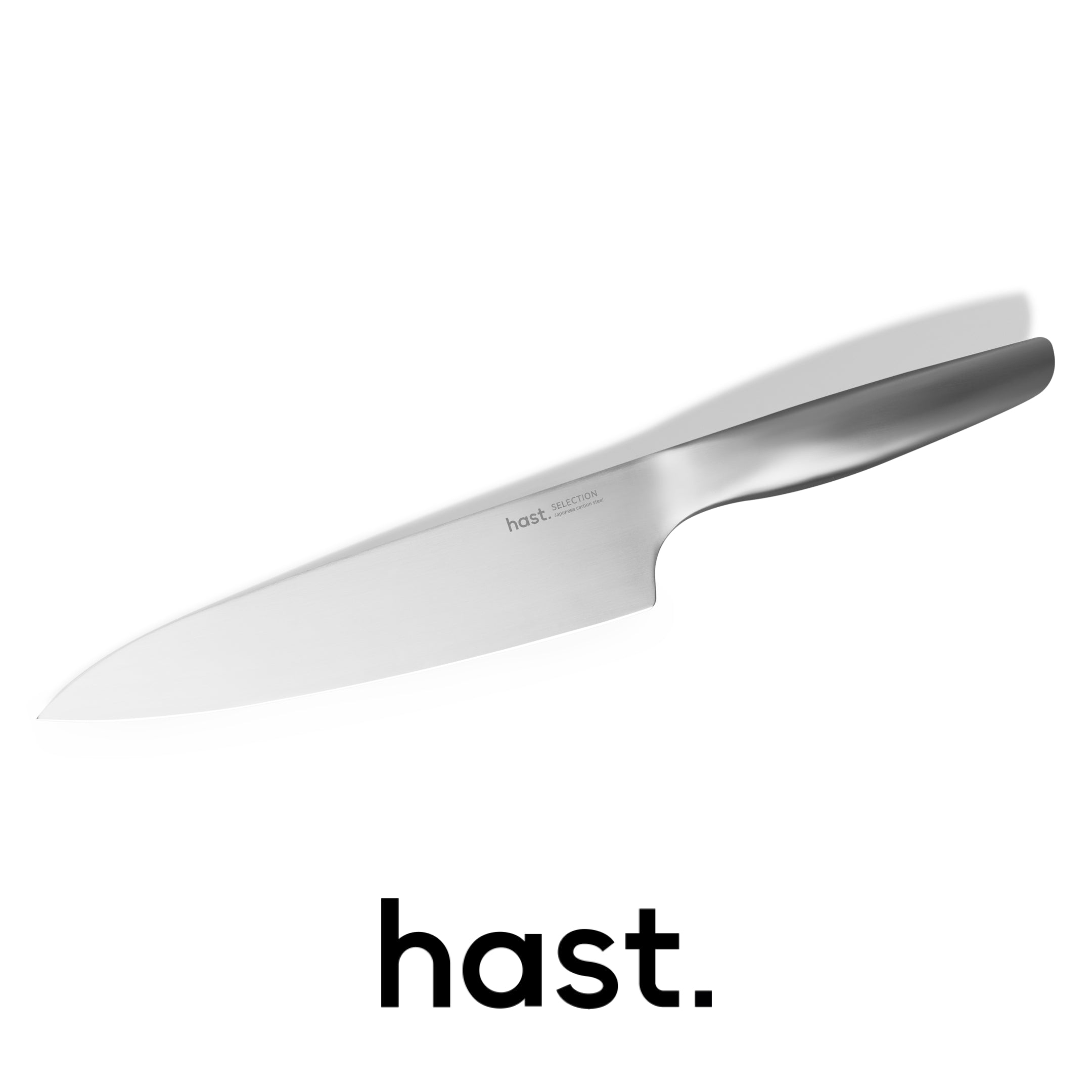  Hast Hast Selection Series 8-inch Chef Knife, Japanese Carbon Steel by Hast - Matte Silver - Bonton