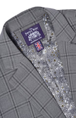 Hoxton Notch Lapel Light Gray Window Plaid Suit