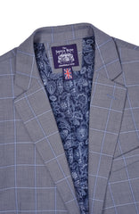 Hoxton Notch Lapel Grey Windowpane Suit