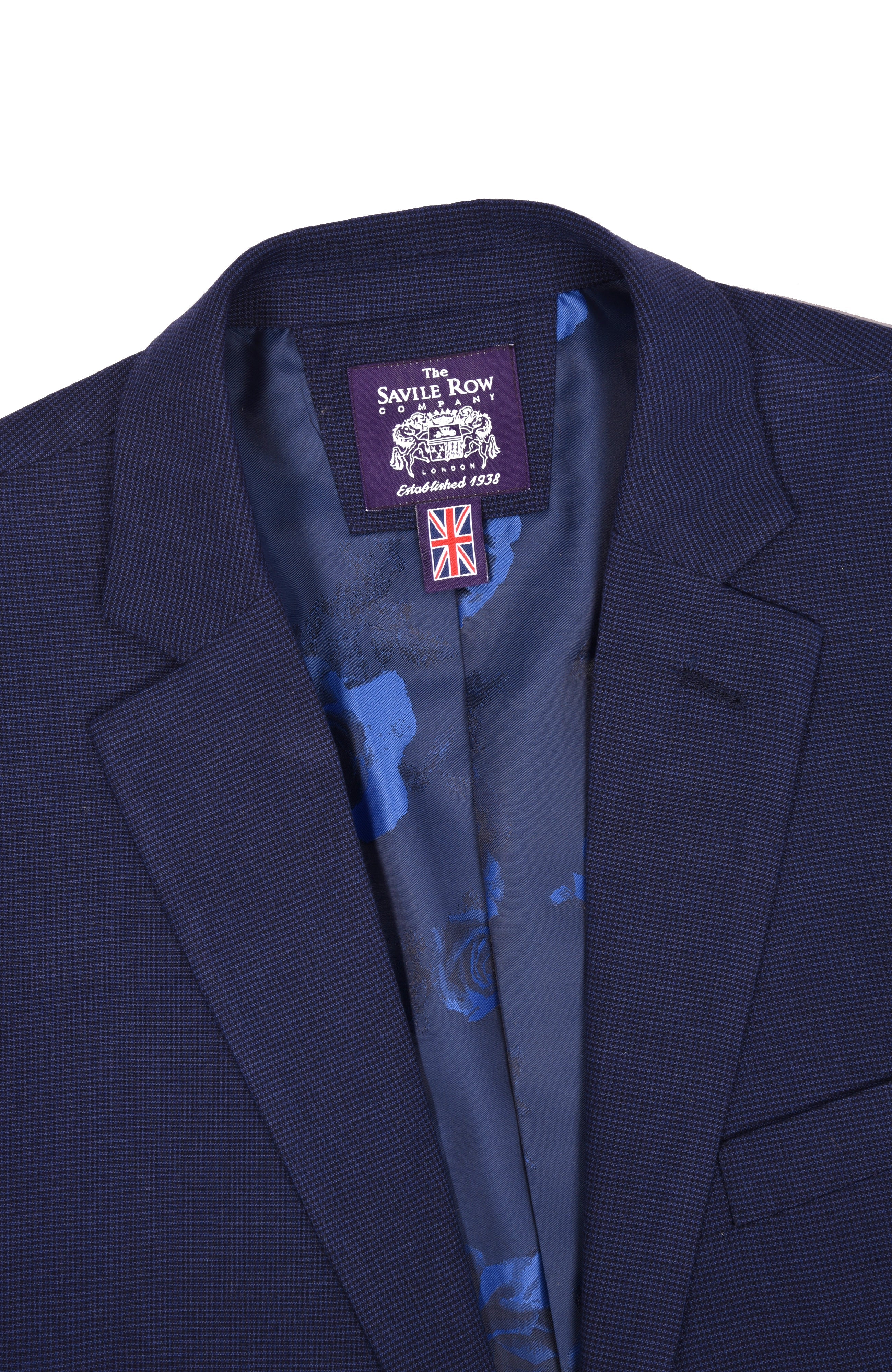  Savile Row Co Hoxton Notch Lapel Blue Check Suit - Sapphire - Bonton