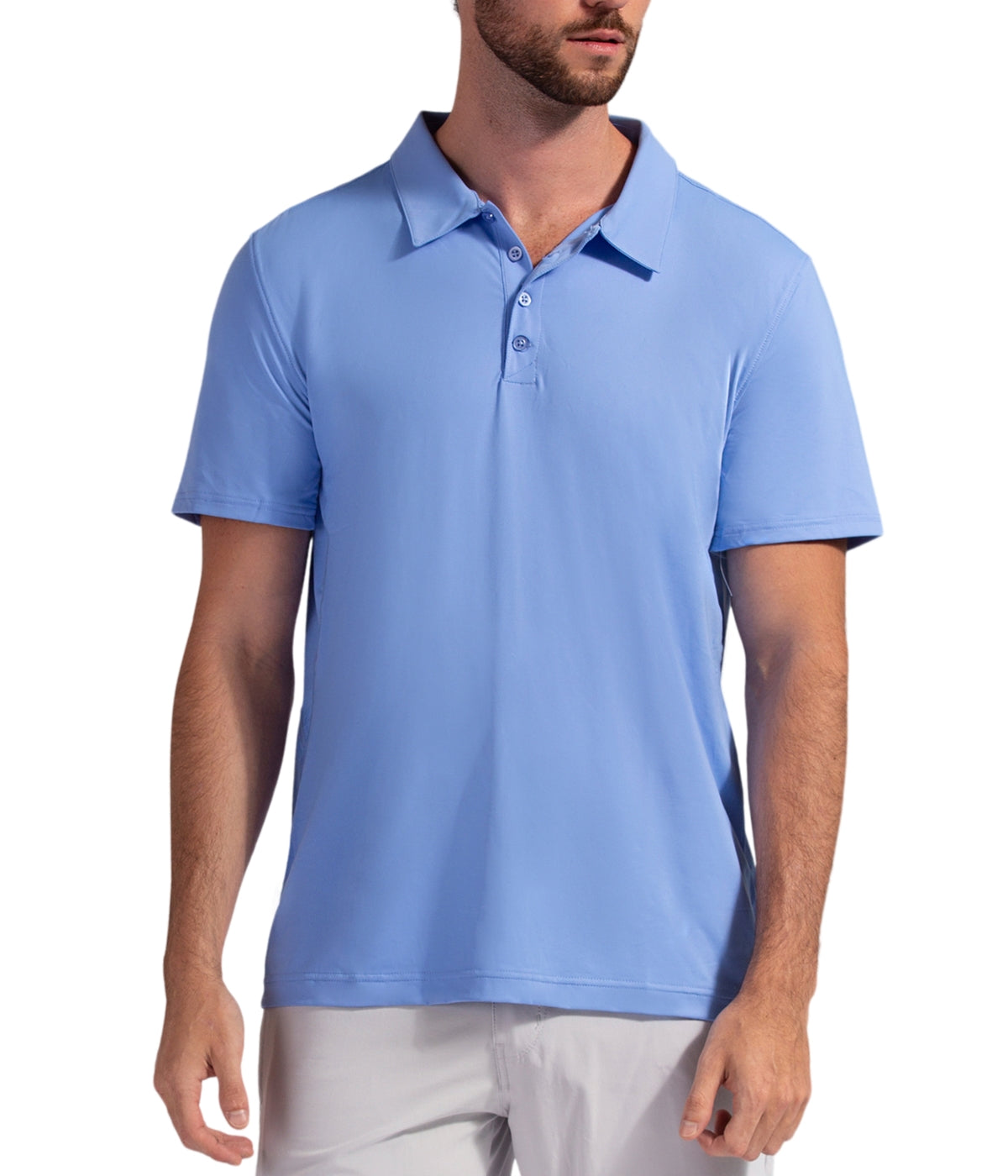  BloqUV BloqUV Men's UPF 50+ Sun Protection Short Sleeve Polo Shirt - Indigo - Bonton