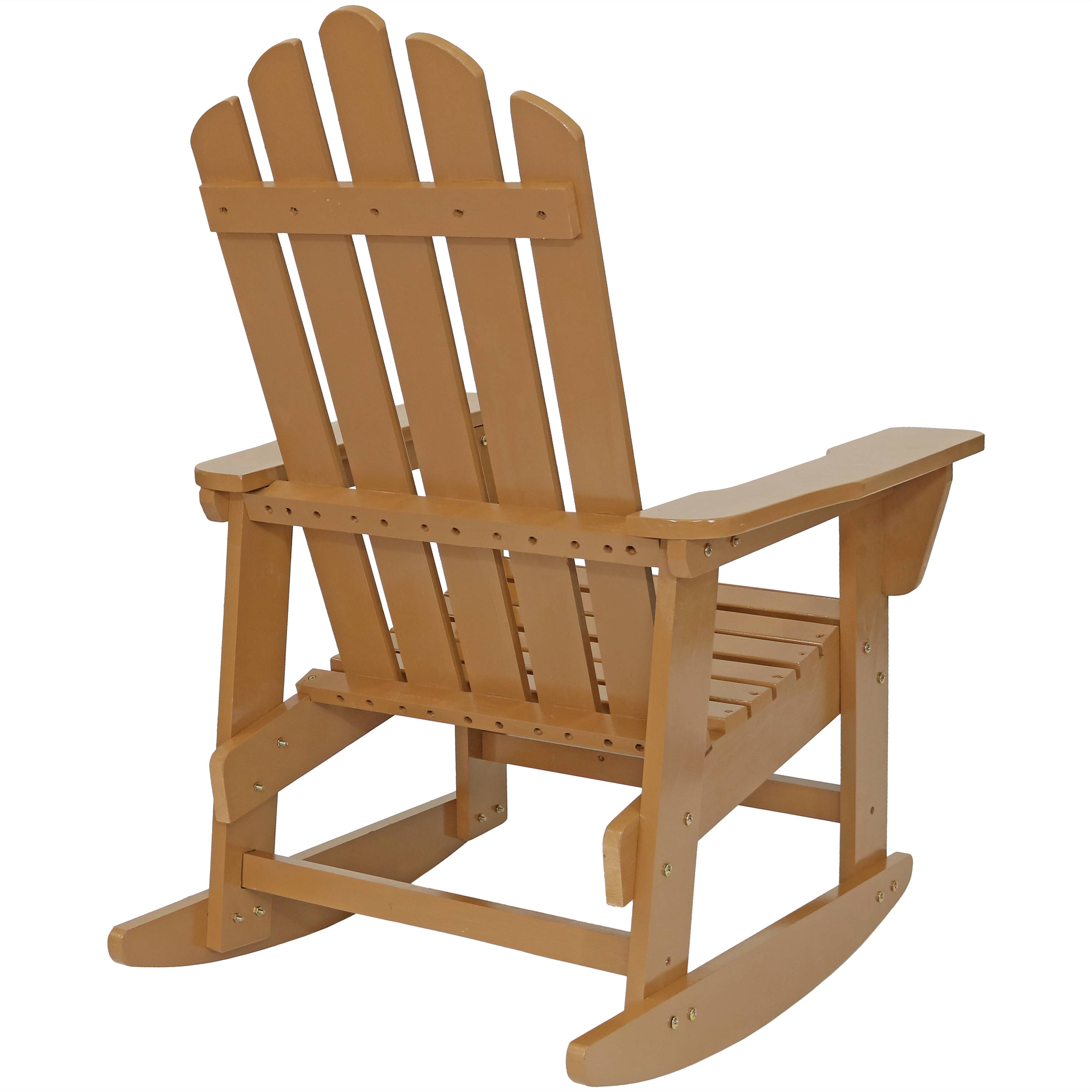  Sunnydaze Decor Natural Fir Wood with Cedar Finish Lounge Adirondack Rocking Chair - Light Brown 2 - Brown - Bonton