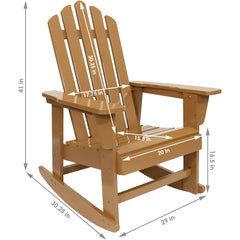 Natural Fir Wood with Cedar Finish Lounge Adirondack Rocking Chair - Light Brown 2