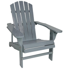 Coastal Bliss Painted Natural Fir Wood Lounge Adirondack Chair