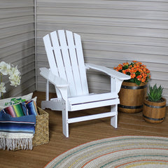 Coastal Bliss Painted Natural Fir Wood Lounge Adirondack Chair