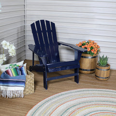 Coastal Bliss Painted Natural Fir Wood Lounge Adirondack Chair