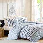 Sutton Cotton Seersucker Comforter Set Blue
