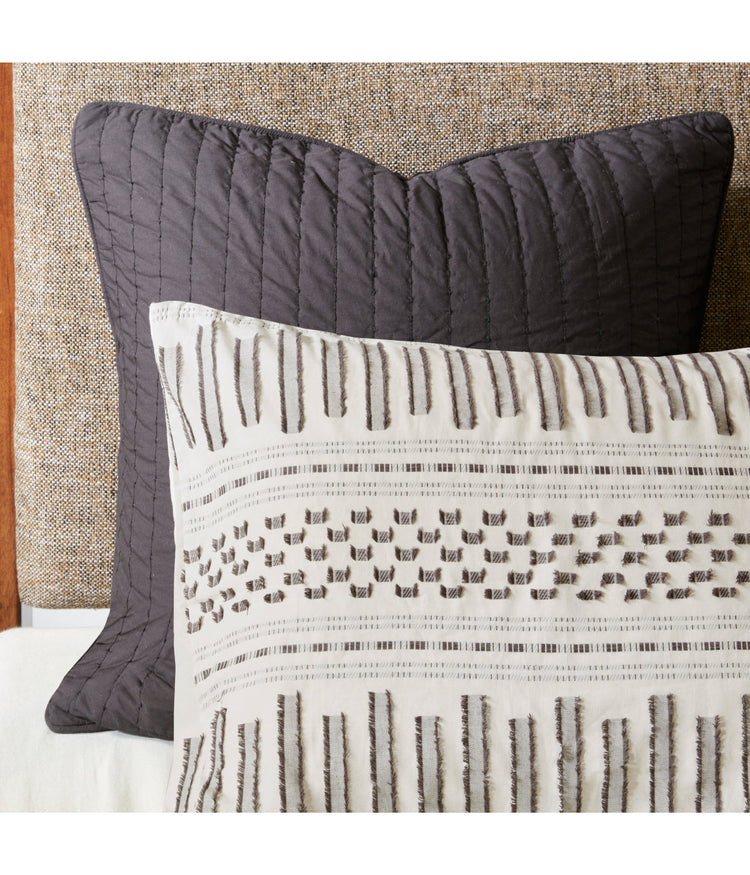 Rhea Cotton Jacquard Comforter Mini Set Ivory/Charcoal