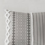 Imani Cotton Printed Comforter Set with Chenille Gray