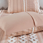 Imani Cotton Printed Comforter Set with Chenille Blush