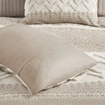 Mila 3 Piece Cotton Comforter Set with Chenille Tufting Taupe