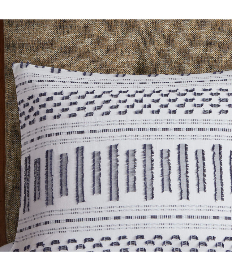 Rhea Cotton Jacquard Comforter Mini Set Off-White/Navy