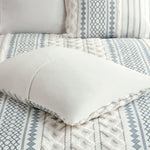 Imani Cotton Printed Comforter Set with Chenille Navy