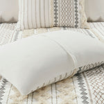 Imani Cotton Printed Comforter Set with Chenille Ivory
