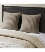 Camila Cotton Quilted Euro Sham Taupe