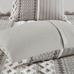 Imani Cotton Printed Duvet Cover Set with Chenille Gray