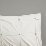 Masie 3 Piece Elastic Embroidered Cotton Duvet Cover Set White