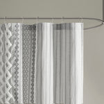 Imani Cotton Printed Shower Curtain with Chenille Gray